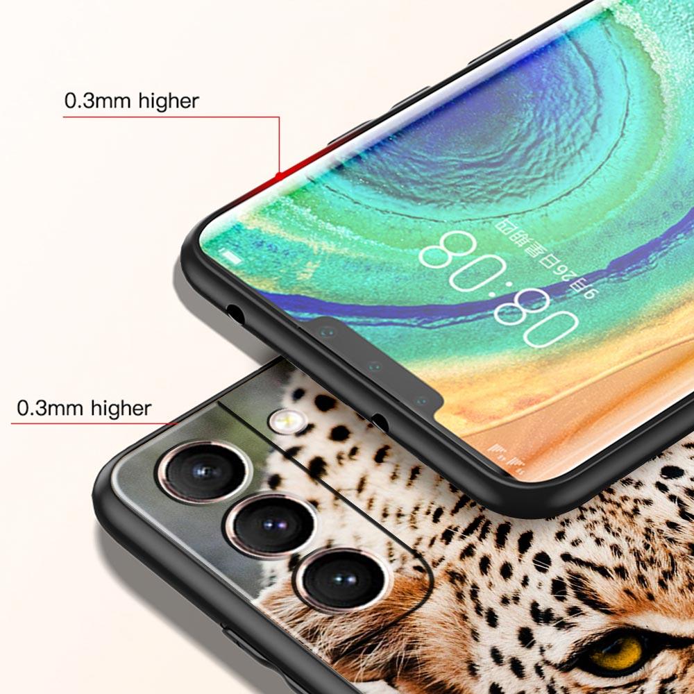 Tiger Leopard Fashion Phone Case For Samsung Galaxy S26 Ultra S25 Plus S24 FE S23 S22 5G S21 S20 Cover Black Soft