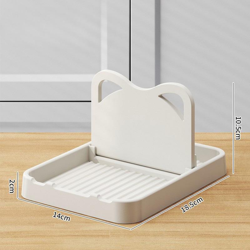 

1pc Kitchen Counter Spoon Rack Pot Lid Holder Multi Purpose Silicone Tool Organizer Clean Countertop Storage