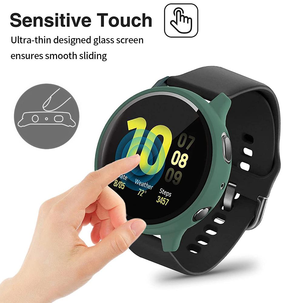 Glass+Case for Samsung Galaxy watch active 2 44mm 40mm All-Around cover bumper+Screen Protector film correa active2 44 mm 40 mm
