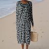 Women's Fashion Casual Sleeveless Round Neck Solid Color Elegant Temperament Dress