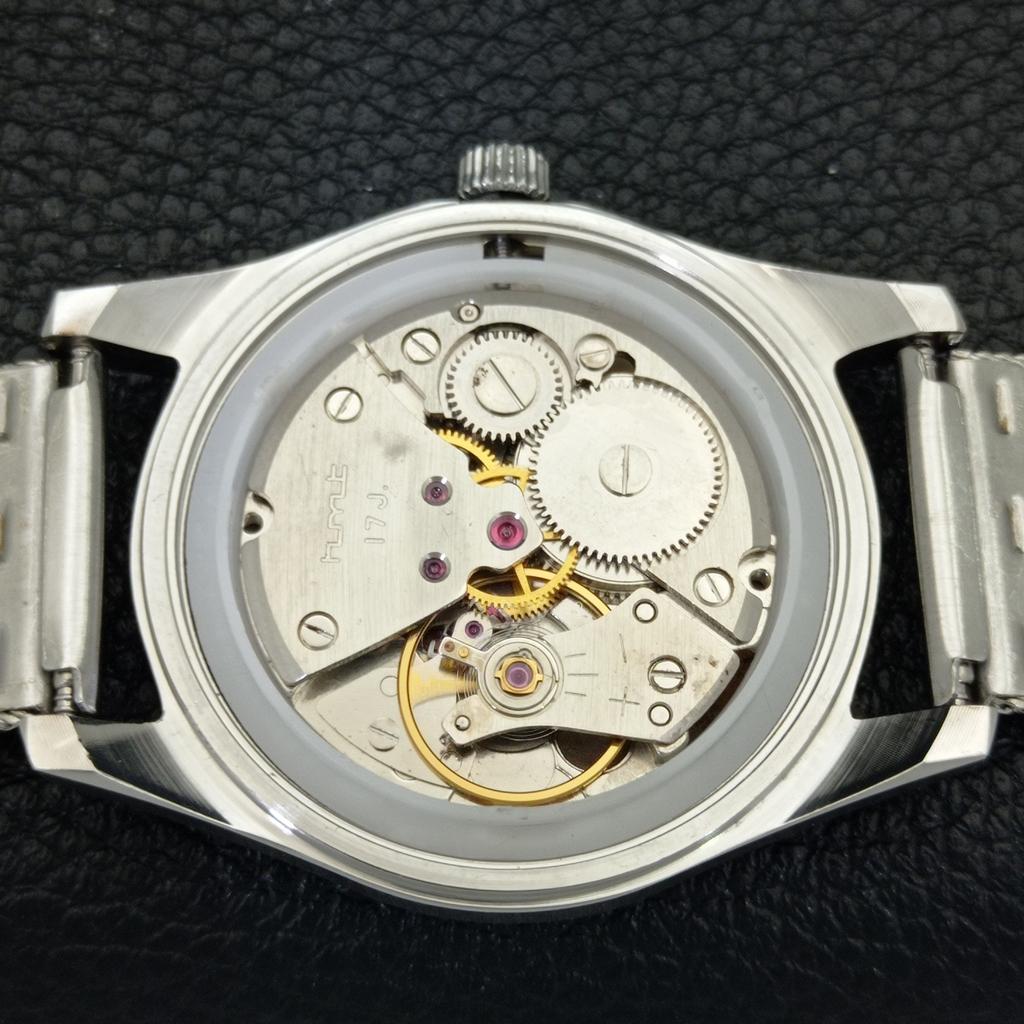 HAND-WINDING VINTAGE HMT JANATA INDIAN MENS ARABIC RED DIAL WATCH a441034-4