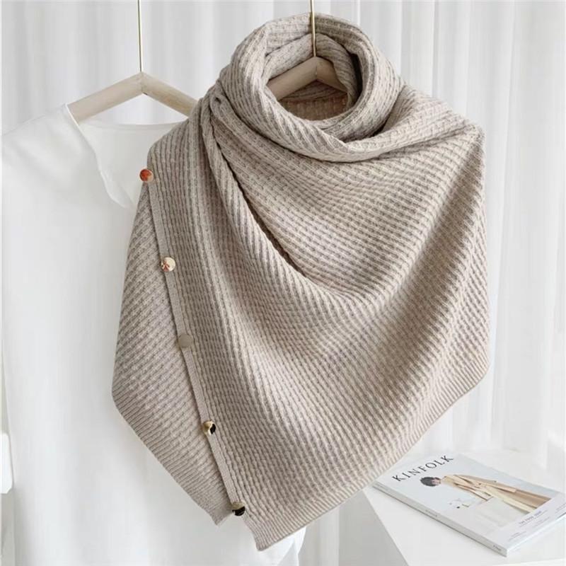 Women's Multi-Purpose Knit Shawl Scarf - Imitation Cashmere, Korean Style, Two-Way Outerwear & Neck Warmer