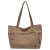 Cross-border Multi-compartment Commuter Tote - Large Capacity Solid Color Shoulder Bag for Outdoor Travel