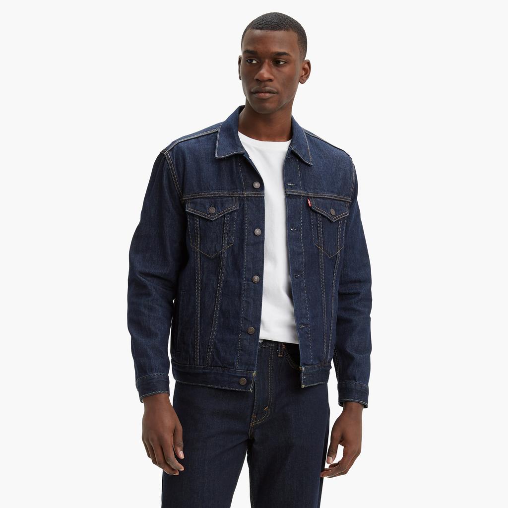 Giacca di Jeans Levis SS22 Monocolore Monopetto Unisex Capospalla Nero 72334-0134