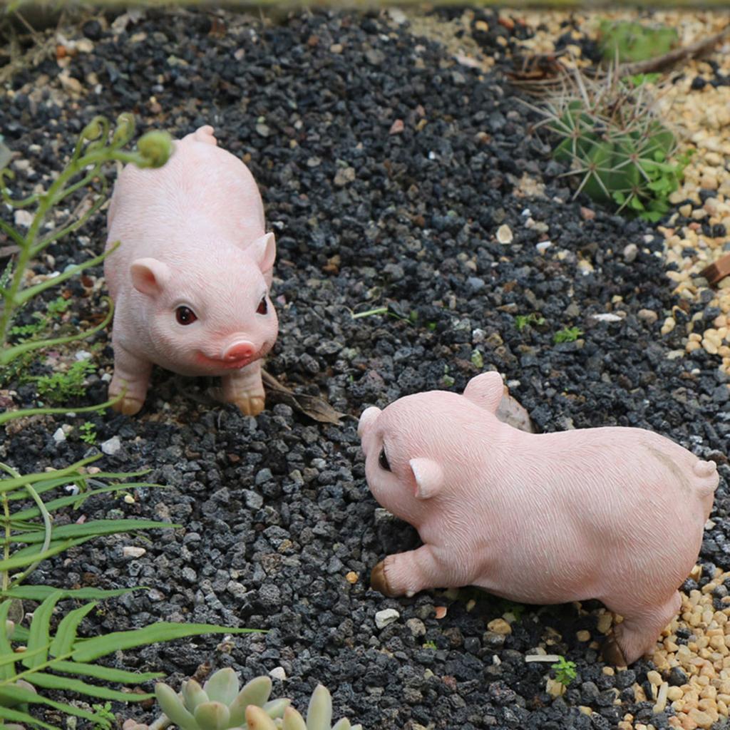 Animal Garden Statue, Cute Pig Funny Outdoor Sculpture, Resin Lawn Ornaments Decor, Indoor OutdoorFigurines For Garden Lawn