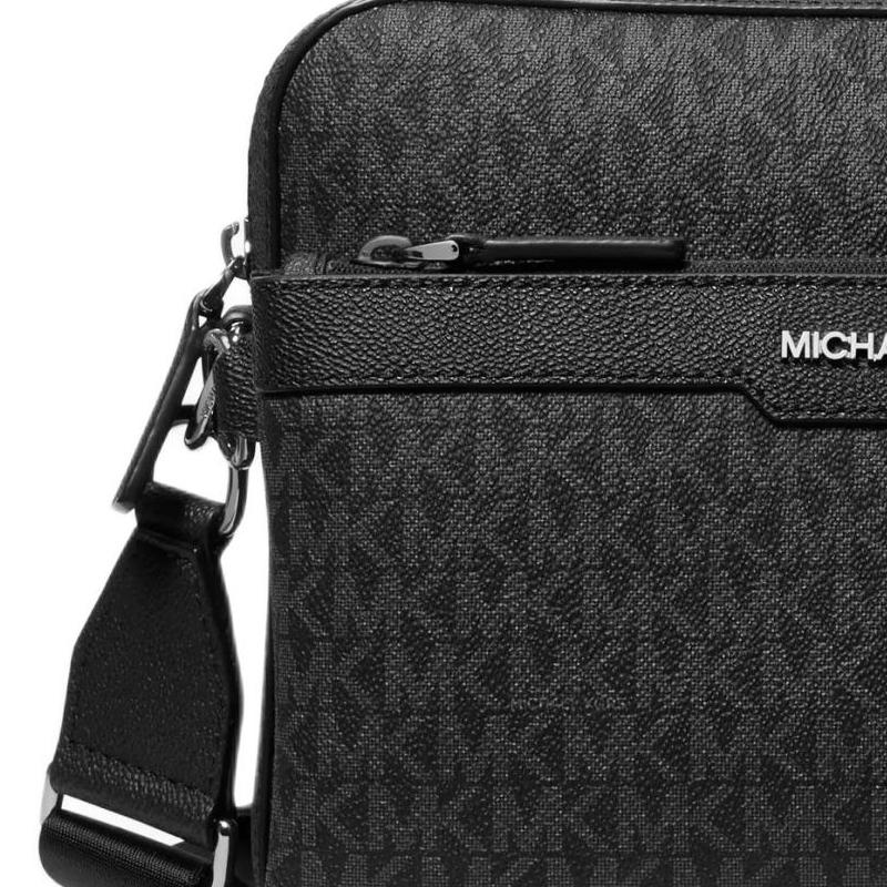 Michael Kors MK Cooper Logo Print Adjustable Shoulder Strap Crossbody Bag Men Crossbody Bag Black 37S5LCOC5B-BLACK
