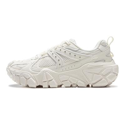 Li Ning Dune Strong Grip Retro Thick Sole Comfortable Shock Absorption Non-Slip Wear-Resistant Breathable Low-Top Casual Shoes Women Sneaker AGCU328-1