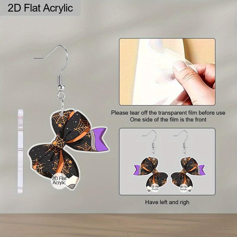2D Flat Halloween Acrylic Bow Earrings Decoration Spider Web Pen Pendant Jewelry Ladies Holiday Gift