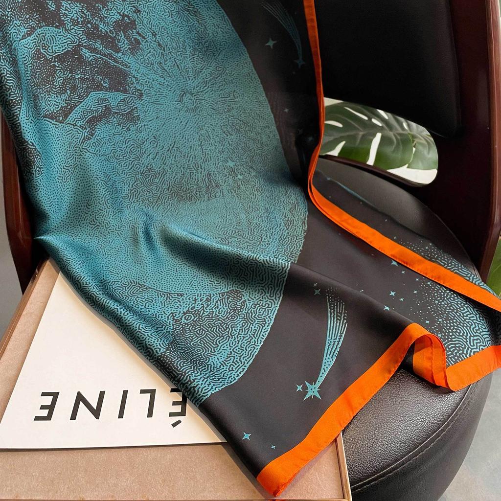 Wysokiej jakości luksusowe jedwabne szale z pałąkiem na głowę szaliki szalik dla kobiet łańcuszek jedwabny szal damski dekoracyjny szal