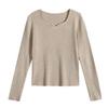Autumn and Winter Women's Bottoming Shirt V-neck Retro Style Temperament Soft Sweater Bottoming Knitwear Long-sleeved Tops