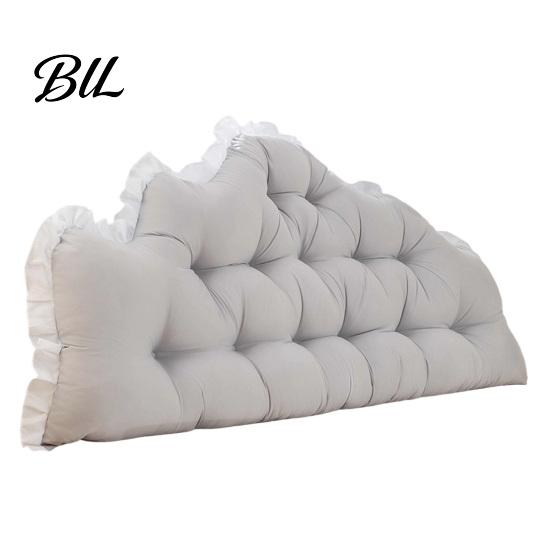 Wedge Pillow for Bed Headboard Cushion with Ruffle Trim, Dorm Pillow, Crown Shape, Comfortable Support College Bedroom Decor, Reading Back Window Seat