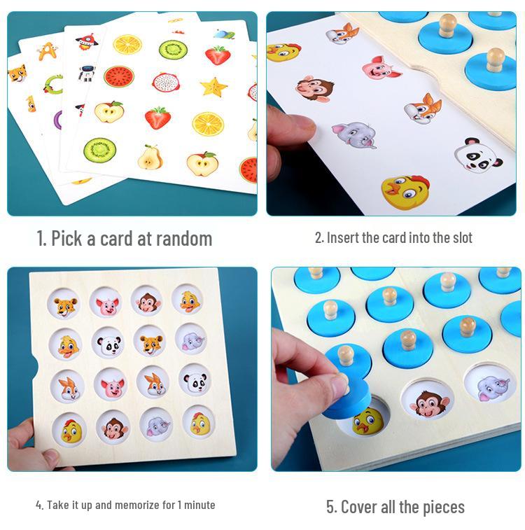 Wooden Memory Chess Game - Parent-Child Educational Toy for Developing Baby's Thinking & Memory Skills, Ages 3+
