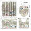 1/4 Flowers Swan Curtains, Toilet Seat Decoration, Shower Curtain with Carpet and Toilet Lid, 12 70.8x70.8 Inch Hooks