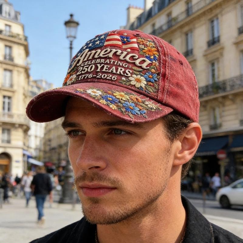 Breathable Cotton Cap For Outdoor Activities 250th Anniversary Of American Independence Lightweight Design