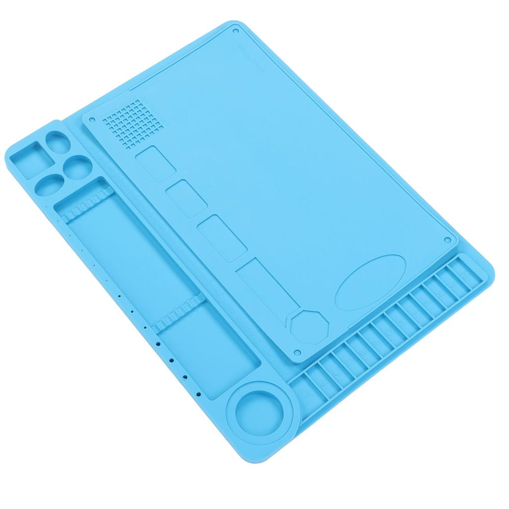 2Pcs Soldering Mat Silicone Repair Pad Heat Resistant with Scale for Electronics
