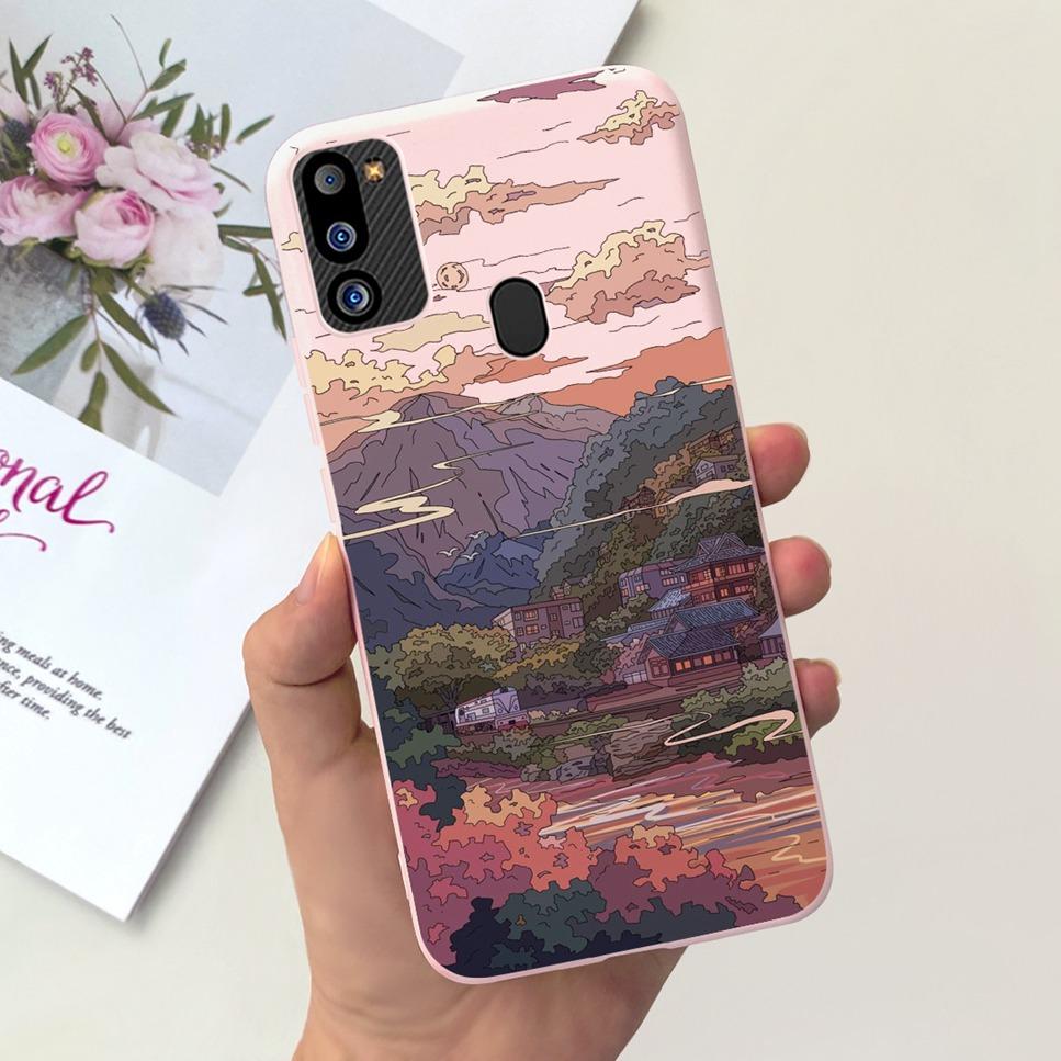 For Samsung Galaxy M21 2021 Case Cute Cat Fashion Girl Soft Silicone Cover For Samsung M21 2021 SM-M215G Bumper Phone Case Funda