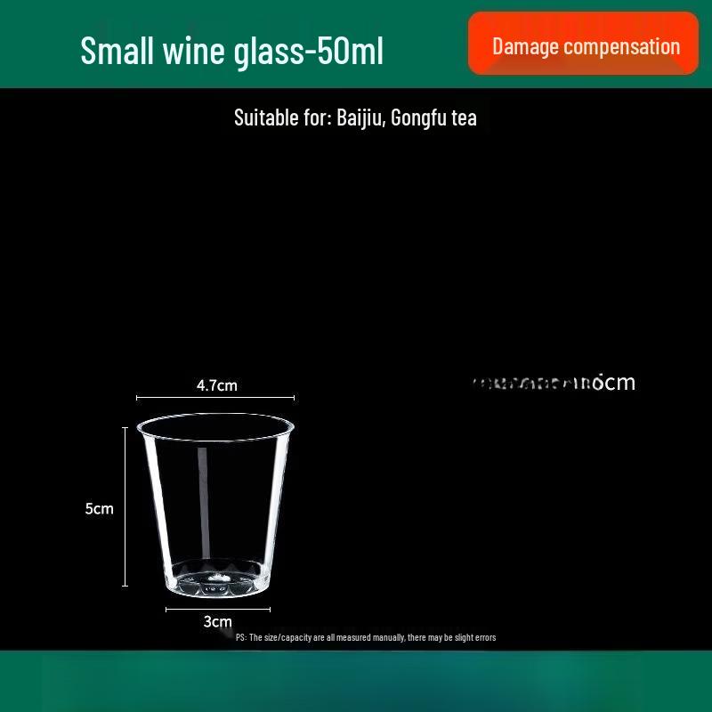 Disposable 50ml Transparent Plastic Mini Cups