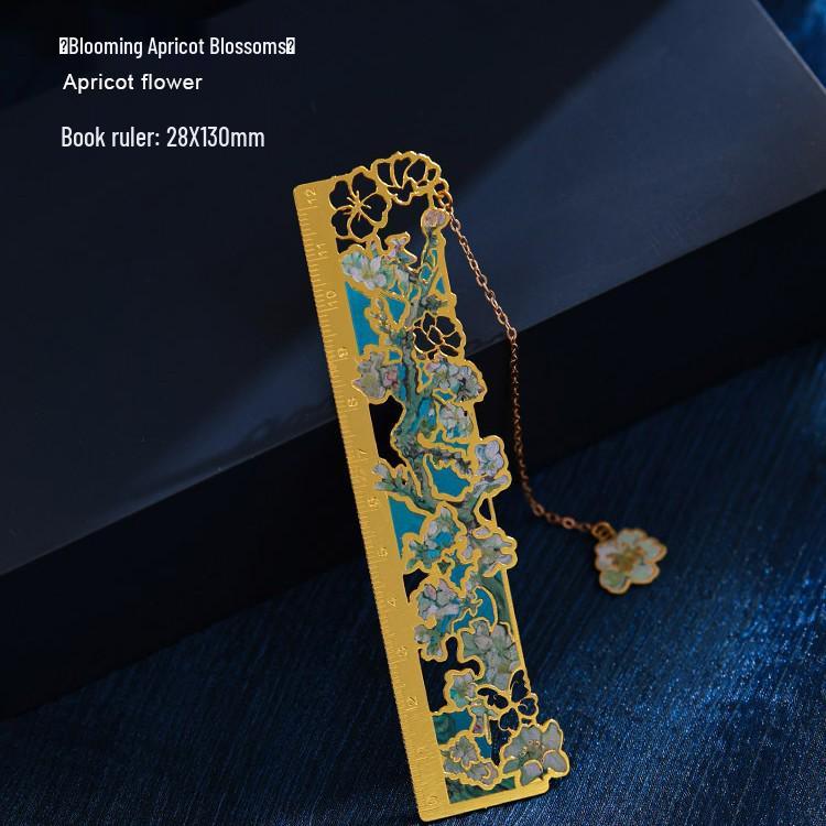 Chinese Style Inspirational Metal Bookmark Ruler - Portable Gift for Students & Teachers