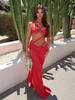 3 Piece Swimsuit Bold Red Cut-Out Bikini Sets Chic Wrap Skirt Set Strappy Bathing Suit New Beachwear Crisscross Pool Attire K245