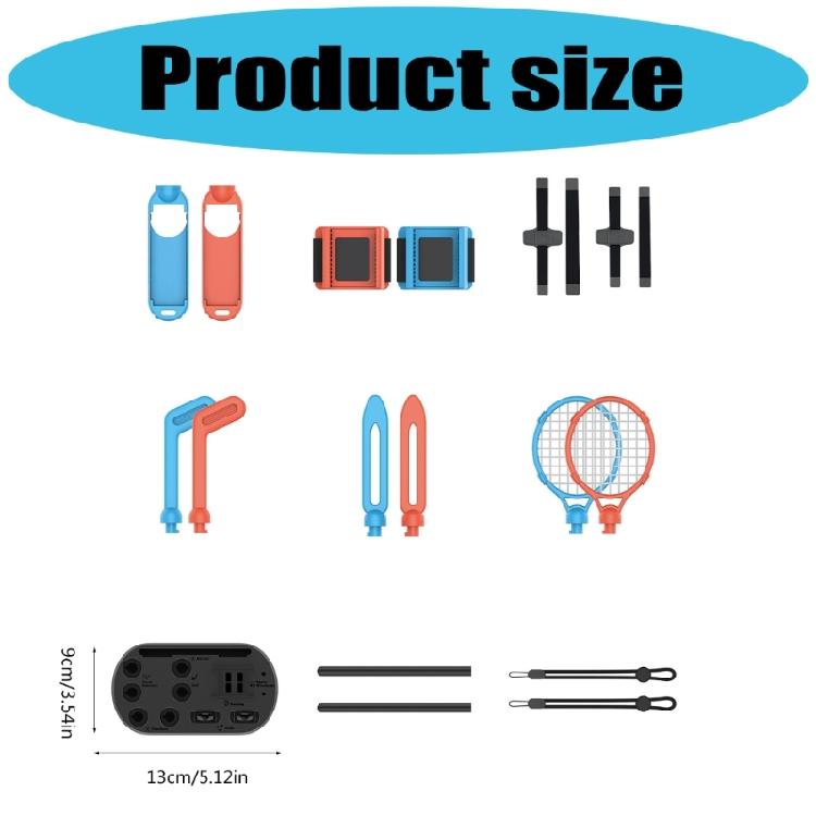 Sports Game Kit with Tennis Racket Golf Club Grip Family Party Pack for Gaming Accessories Organization Base