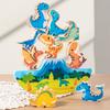 Happy Stacking Dinosaurs,Wooden Stacking Toy For Toddlers, Colorful Dinosaur Balancing Activity Toy, Improves Fine Motor Skills And Dexterity