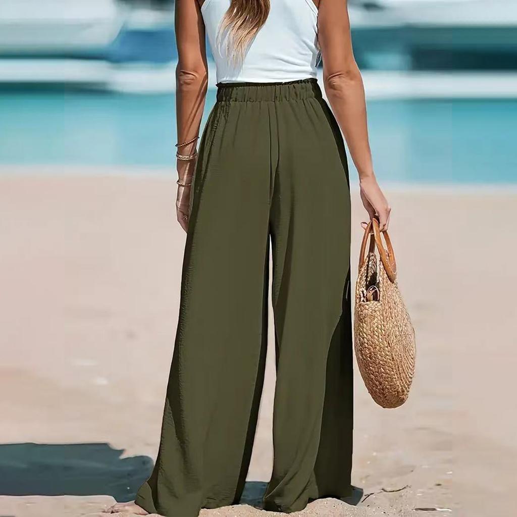 Women's Loose Straight Drawstring Casual Pants