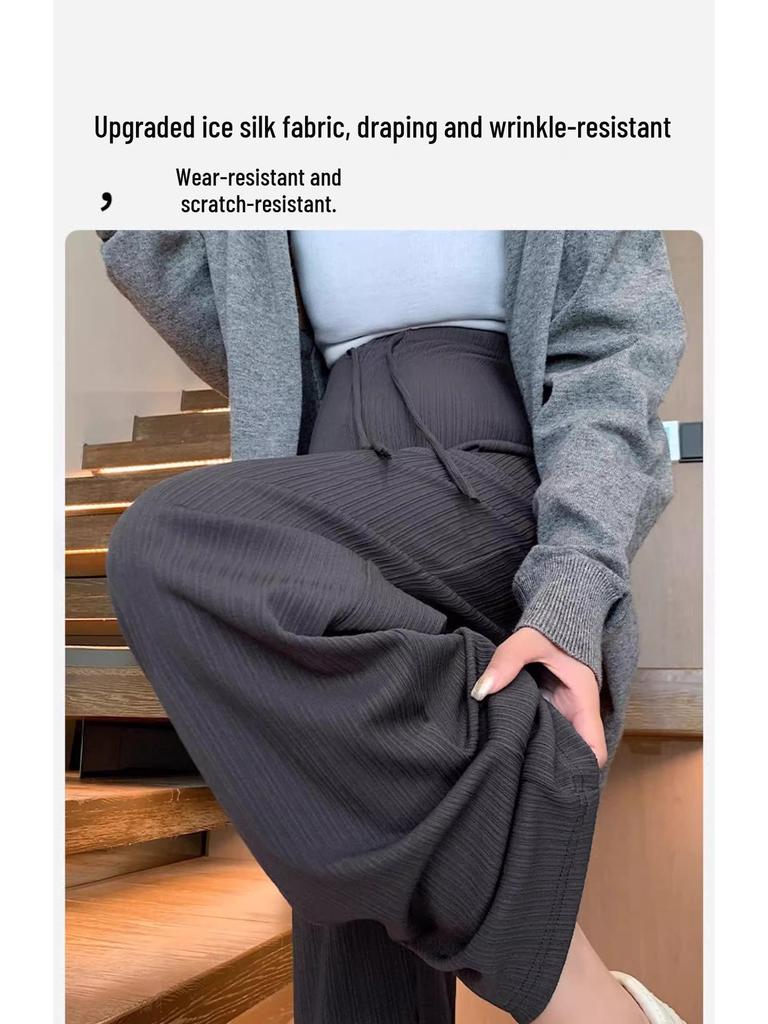 2024 Petite Maternity Pants: Spring/Autumn Wear, No Belly Support, Drawstring, Straight/Wide Leg, Long Pants