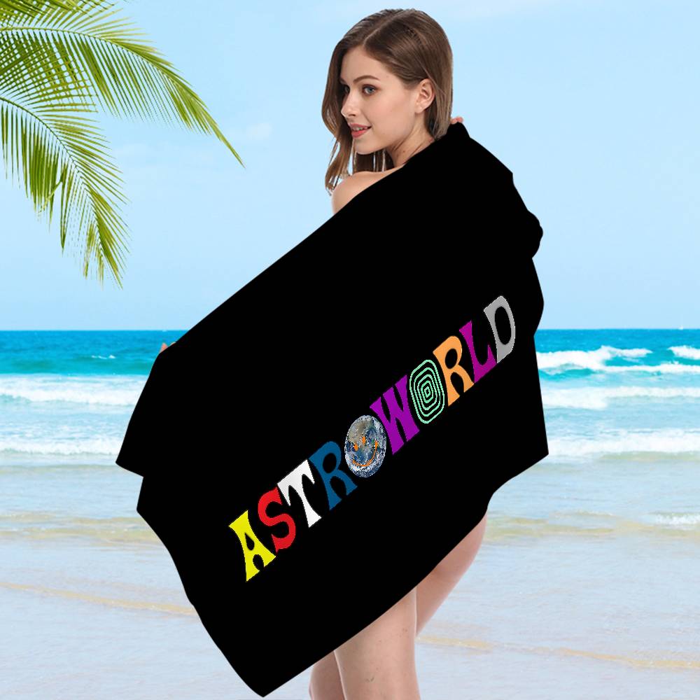 T-Travis S-Scott A-Astroworld Microfiber Printed Beach Towel Mountain Climbing Yoga Beach Swimming Running Absorbent Soft Towel