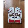 Used ZETT Batting Gloves for Both Hands White Red