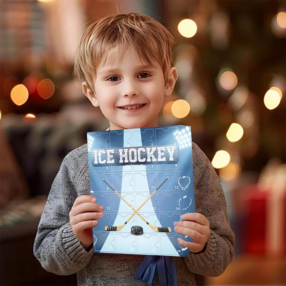 Funny 24 Day Hockey Countdown Advent Calendar The One with 24 Little Doors Miniature Hockey Ornament Home Classroom Office Decor