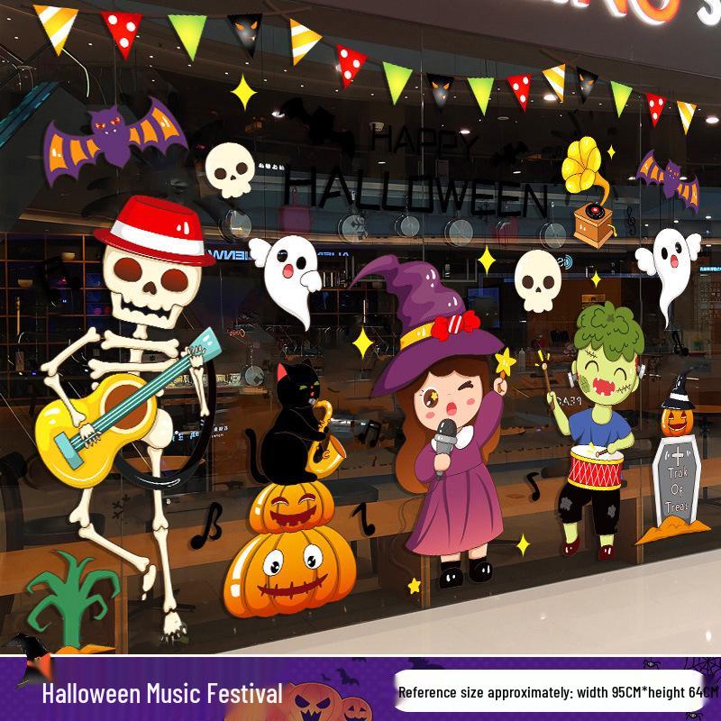 

Halloween Pumpkin Lantern & Static Cling Window Stickers for Kindergarten Decor