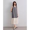 Demana Summer Color Block A-Line Sleeveless Midi Dress