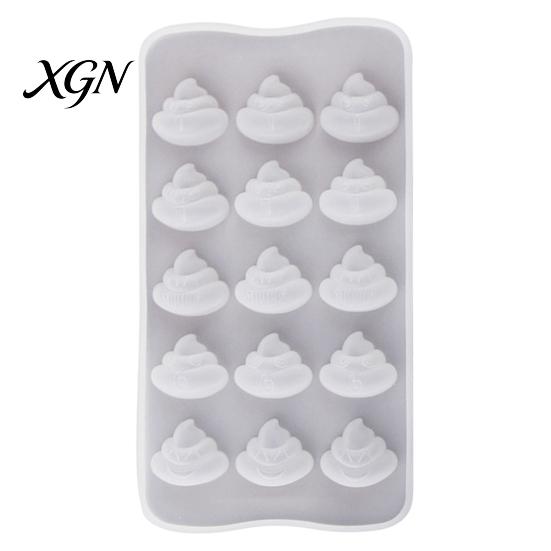 Funny Gag Gift Baking Mold Poop Chocolate Mold, 15 Cavity Silicone Tray, Non-stick Heat Food Grade Candy Tray Resistant Dessert for Fondant Jelly