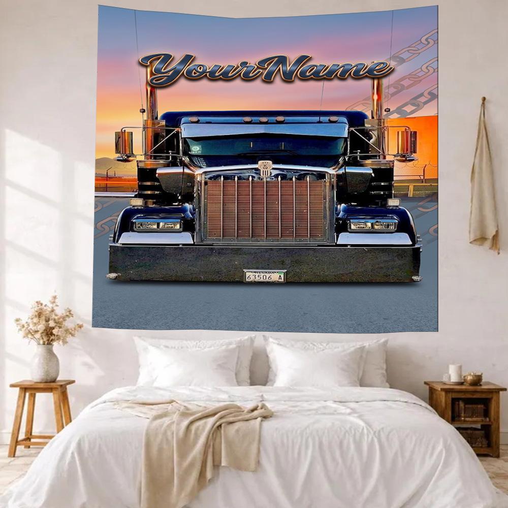 Kw Heavy Trucks Custom Your Name Wall Decor Tapestry Art For Pet Memorial Birthdaywedding Party Backdrop Family Gift