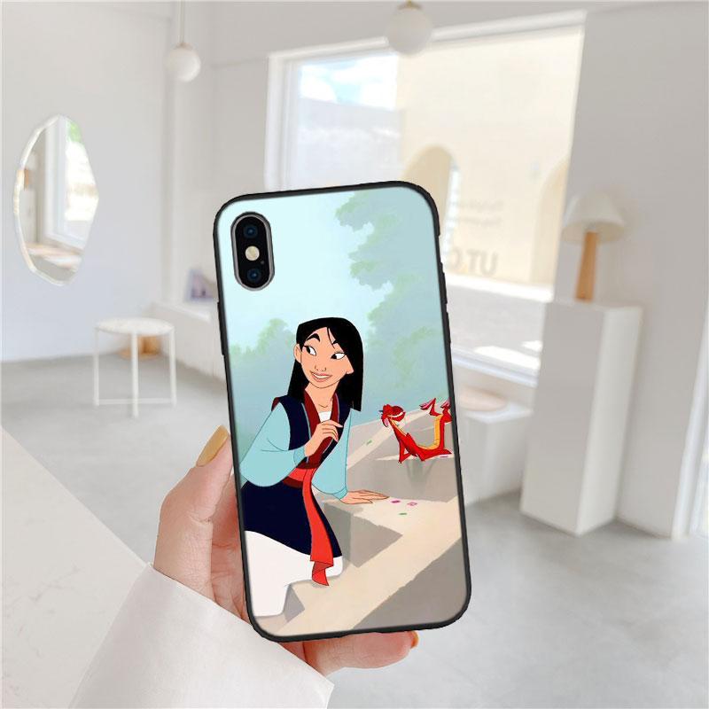 BF83 Mulan Prinzessin Soft Shell Handyhülle für iPhone 16 15 14 13 12 Pro Max Plus Mini