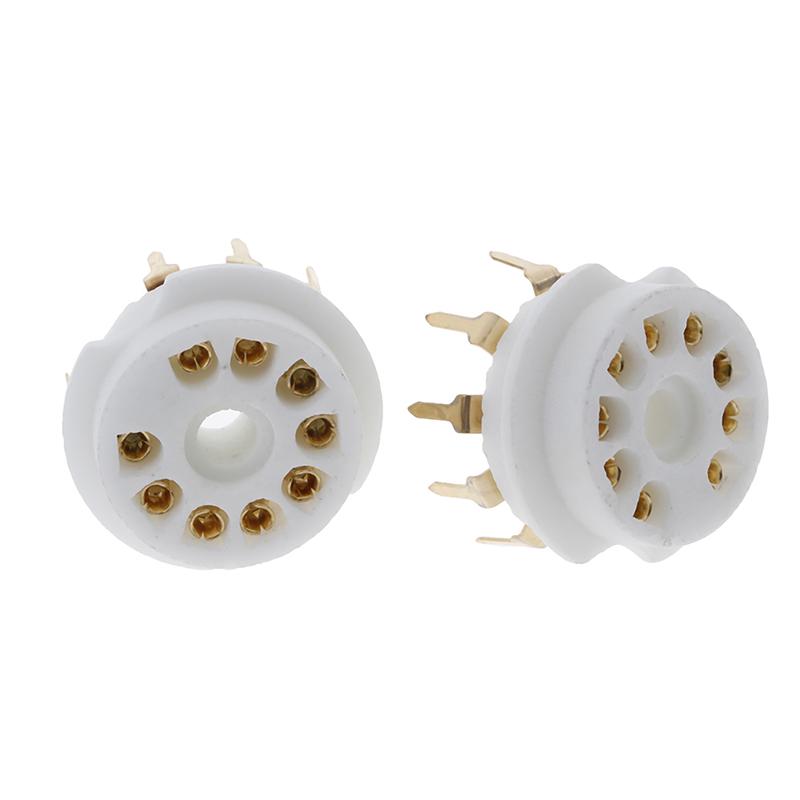 1 Pcs Gold Plated 9Pin Pcb Ceramic Tube Socket Valve Base For 12Ax7 12Au7 Ecc8383
