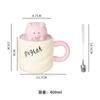 Marshmallow Animal Ceramic Cup,drinking Cup Household with Lid Spoon Underglaze Color Couple Cute Mug Microwave Oven Can Be Used