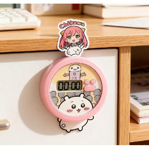 Cute Chiikawa Timer Alarm Clock Kitchen and bedroom timer cartoon Chiikawa Magnetic alarm clock room decoration Girl's Gift