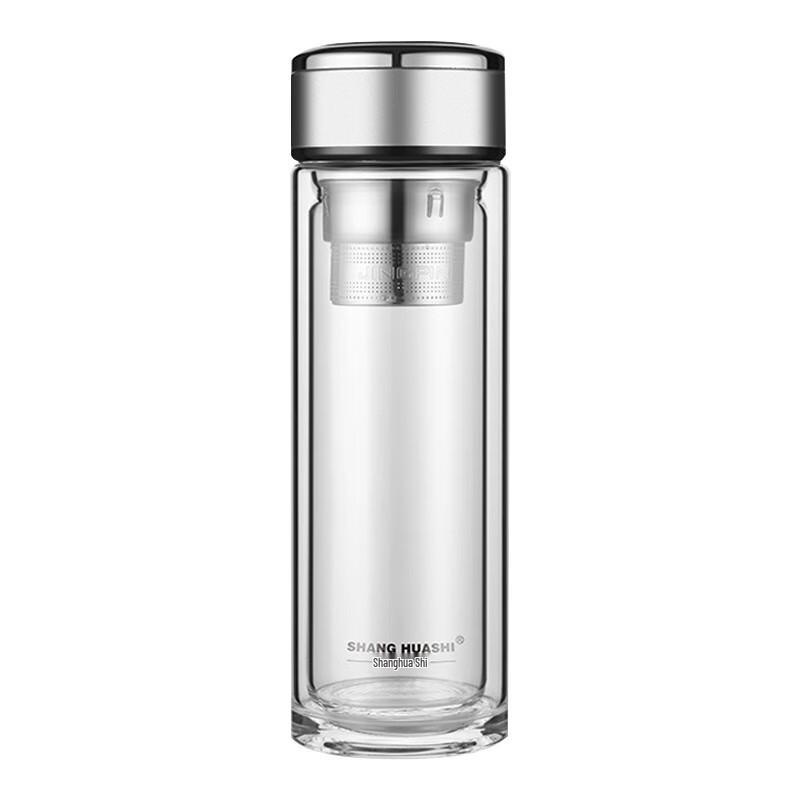 Shanghuashi Double Wall Glass Tea Infuser Mug