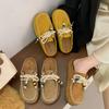Retro-Plateau-Boken-Schuhe Herbst 2025 neue Känguru-Schuhe Taschenkopf-Pantoletten Urlaubsstil Sandalen Ein-Pedal-Mules