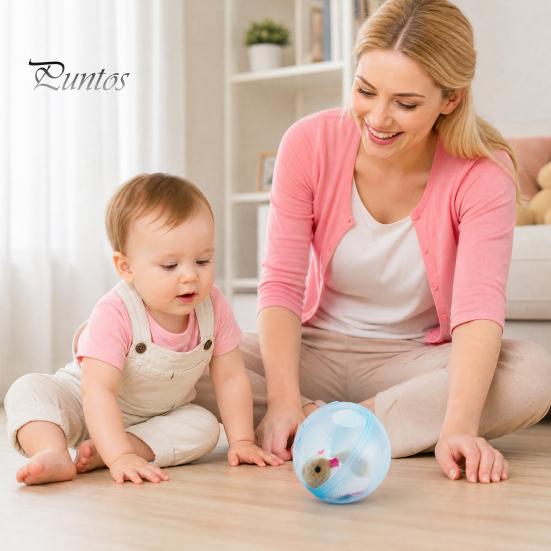 Moving Animal Toy Electric Automatic Rolling Hamster Ball, Ball with Plush Rabbit Inside, Toddler Pet Simulation Interactive Toy, Gift for Toddlers