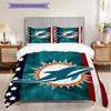 Miami Dolphins Spirit Three-piece set(1 * duvet cover + 2 * pillowcase, without core)Duvet cover and pillowcase Soft and comfortable