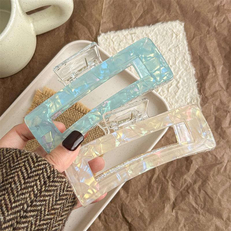 Extra Large Multicolor Acetic Acid Hairpins - Versatile Mermaid Square Design for Girls