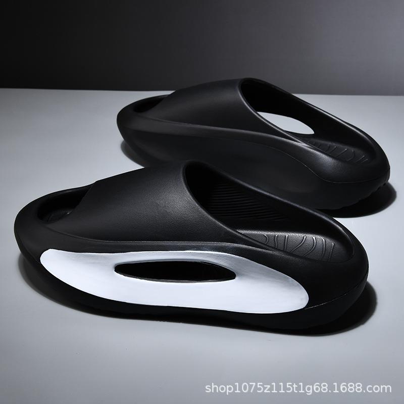 Summer slippers men's eva bottom non-slip thick bottom outer wear tide one-word drag home deodorant sandals men