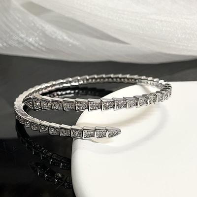 Zirkonový otevřený náramek ve tvaru hada Ins Cool styl Vysoce kvalitní náramek Módní šperk