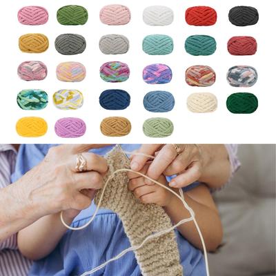 Chunky Wool Yarn Filling Bulky Giant Wool Yarn Summer Washable Soft Jumbo Tubular Yarn for Scarf Sweater Hats Bed Fence Crochet