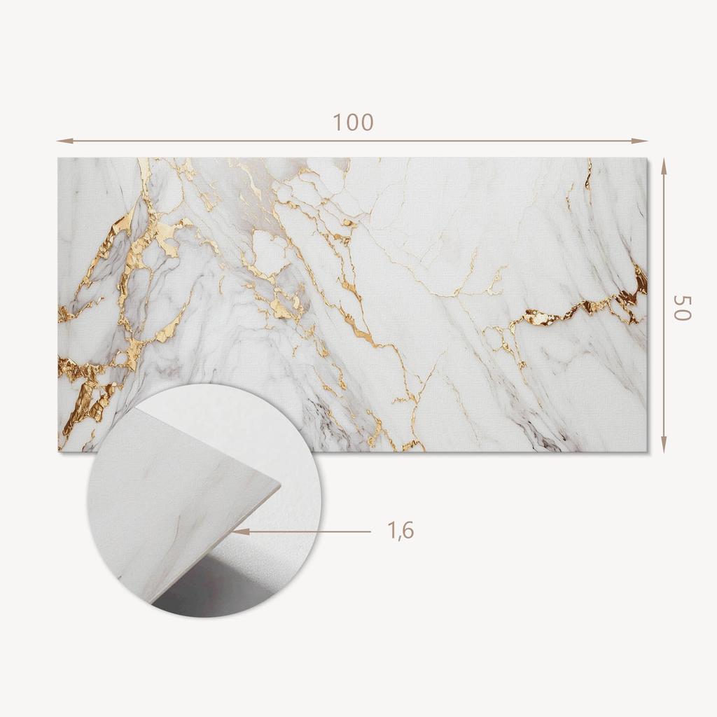 Winylowy Panel Samoprzylepny Z Nadrukiem 100X50 Cm Elegancki Marmur Z Żyłkami