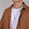 Dog Tag Necklaces for Men Dad Father Papa Husband,Waterproof Stainless Steel Square Pendant with Box Chain Collar Gift