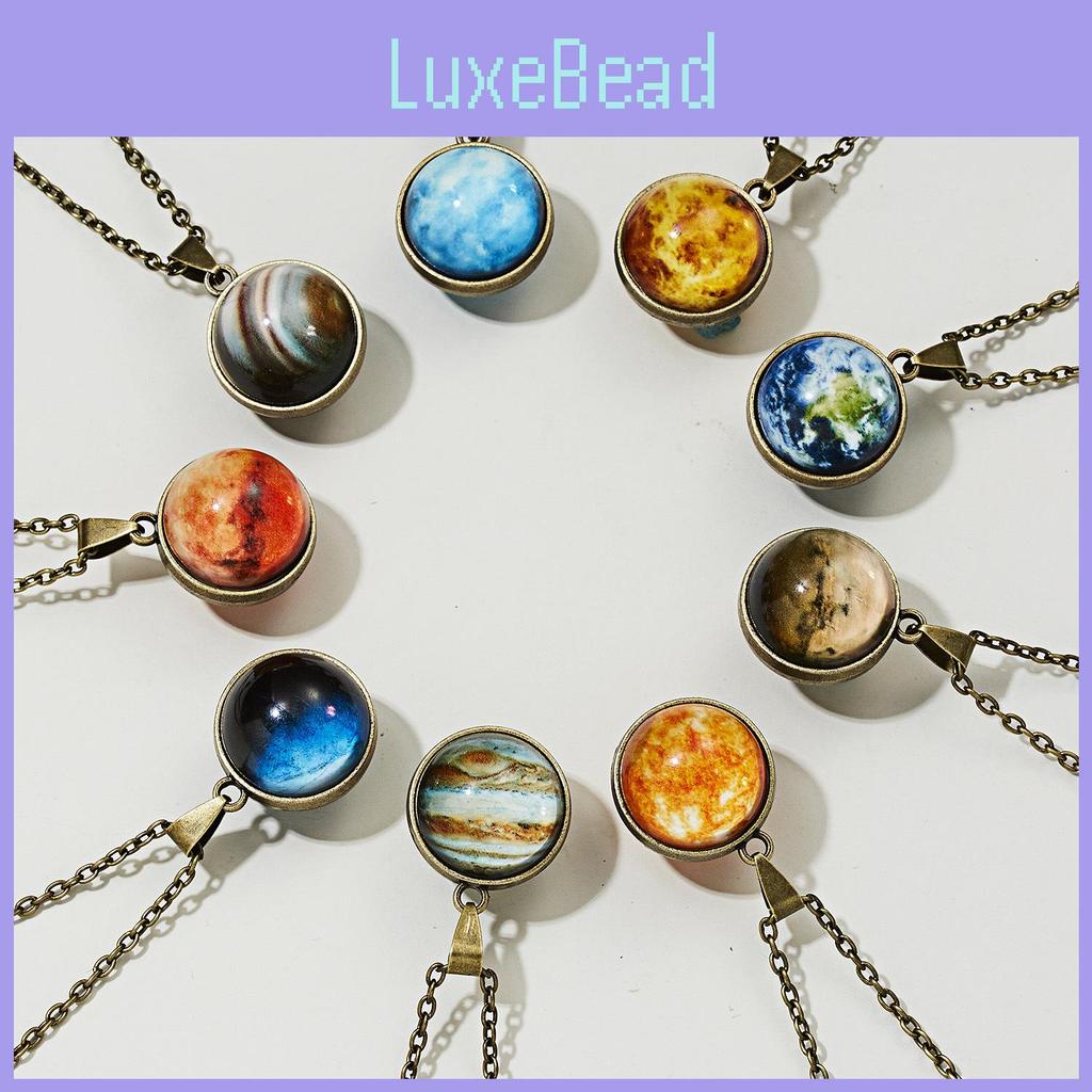 Starry Galaxy Pendant Necklace With Glowinthedark Doublesided Glass For Men And Women