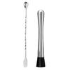 2 Piece Steel Lemon Juicer Cocktail Muddler Masher and Stirring Spoon Multipurpose Cocktail Making Bartenders Tool